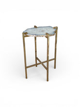 Load image into Gallery viewer, Natural Agate Side Table with Solid Brass Base – One of a Kind
