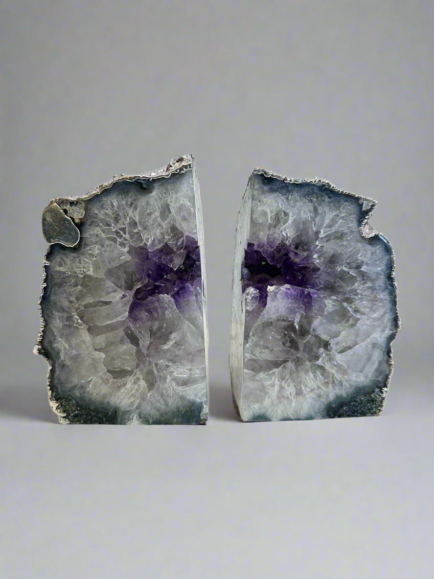 Amethyst Book Holder with Silver-Plated Back