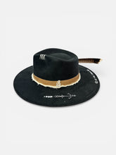 Load image into Gallery viewer, Handcrafted Midnight Feather Fedora
