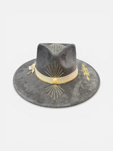Load image into Gallery viewer, Handcrafted Charcoal Sunburst Fedora
