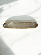 Load image into Gallery viewer, Handblown Glass Centerpiece – Translucent Brown with Gold Edge
