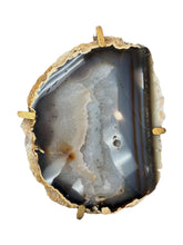 Load image into Gallery viewer, High-Contrast Agate Accent Table with Deep Earth Tones
