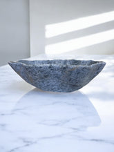 Load image into Gallery viewer, Hand-Carved Stone Bowl — Deep Blue with Cream Veining
