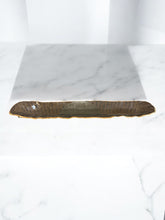 Load image into Gallery viewer, Handblown Glass Centerpiece – Translucent Brown with Gold Edge
