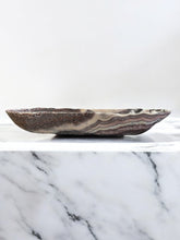 Load image into Gallery viewer, Hand-Carved Onyx Bowl — Deep Burgundy &amp; Cream Veining
