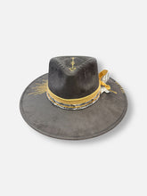 Load image into Gallery viewer, Handcrafted Gray Crystal Fedora
