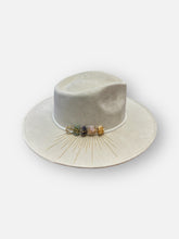 Load image into Gallery viewer, Handcrafted Ivory Crystal Fedora
