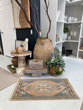 Load image into Gallery viewer, Vintage Turkish Prayer Rug – Burnt Saffron &amp; Slate Blue
