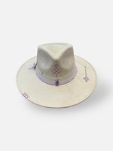 Load image into Gallery viewer, Handcrafted Ivory &amp; Lavender Fedora
