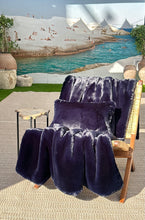 Load image into Gallery viewer, French Faux Fur Pillow – Indigo | 12x20
