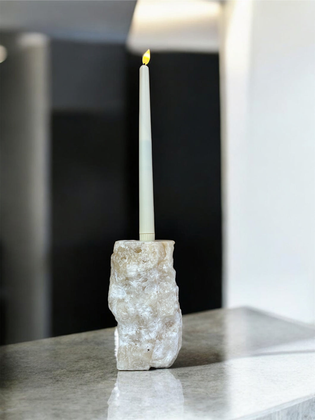 Chiseled Onyx Candle Holder
