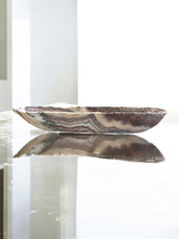 Load image into Gallery viewer, Hand-Carved Onyx Bowl — Deep Burgundy &amp; Cream Veining

