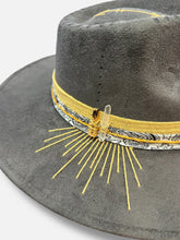 Load image into Gallery viewer, Handcrafted Gray Crystal Fedora
