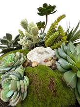 Load image into Gallery viewer, Dark Brown Modern Fluted Bowl- Lush Silk Succulents &amp; Geode
