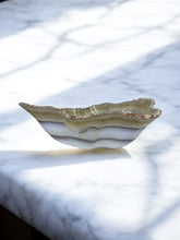 Load image into Gallery viewer, Hand-Carved Onyx Bowl — Olive Green, Cream &amp; Stone Veining
