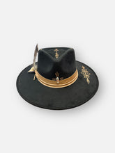 Load image into Gallery viewer, Handcrafted Black Crystal Fedora
