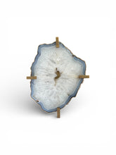 Load image into Gallery viewer, Natural Agate Side Table with Solid Brass Base – One of a Kind
