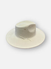 Load image into Gallery viewer, Handcrafted Cream Crystal Fedora
