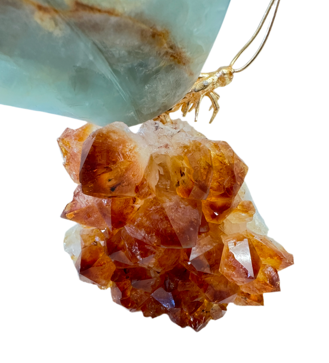 Citrine + Blue Onyx Butterfly