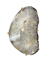 Load image into Gallery viewer, Half-Moon Agate Accent Table in Cream and Charcoal Tones
