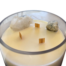 Load image into Gallery viewer, Haus Signature Caribbean Teakwood Crystal Candle – Quartz &amp; Celestine
