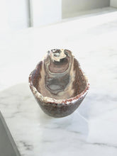 Load image into Gallery viewer, Hand-Carved Onyx Bowl — Deep Burgundy &amp; Cream Veining
