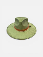 Load image into Gallery viewer, Handcrafted Moss Green Artisan Fedora
