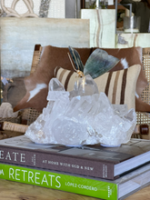 Load image into Gallery viewer, Fluorite Butterfly Sculpture on Crystal Quartz
