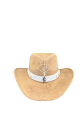 Load image into Gallery viewer, Camel Western Hat with Amethyst | Handmade Luxury Cowboy Hat
