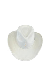 Load image into Gallery viewer, Ivory Western Hat with Crystal Quartz | Handmade Luxury Cowboy Hat
