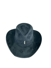 Load image into Gallery viewer, Black Western Hat with Crystal Quartz | Handmade Luxury Cowboy Hat
