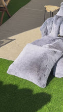 Load and play video in Gallery viewer, French Faux Fur Pillow – Glacier | 22x22

