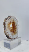 Load and play video in Gallery viewer, Citrine Crystal Slice on Lucite Base – Exposed Points
