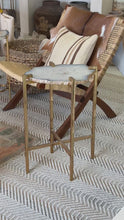 Load and play video in Gallery viewer, Natural Agate Side Table with Solid Brass Base – One of a Kind
