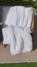 Load and play video in Gallery viewer, White Faux Fur Throw – The Art of French Softness
