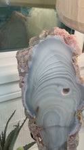 Load and play video in Gallery viewer, Natural Crystalized Agate Sculpture on Iron Stand | One-of-a-Kind Statement Décor
