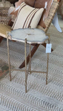 Load and play video in Gallery viewer, Natural Agate Side Table with Solid Brass Base – One of a Kind
