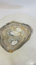 Load and play video in Gallery viewer, Mini Organic and Polished Onyx Bowl – Natural Cream &amp; Grey Veining
