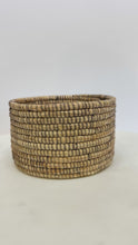 Load and play video in Gallery viewer, Handwoven Rwandan Basket – Natural &amp; Black Coil
