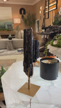 Load and play video in Gallery viewer, Black Tourmaline Sculpture on Stand
