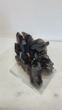 Load and play video in Gallery viewer, Small Smoky Quartz Cluster on Lucite Base
