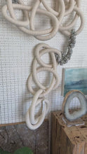 Load and play video in Gallery viewer, Linked Rope Wall Sculpture with Shells
