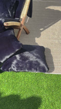 Load and play video in Gallery viewer, French Faux Fur Pillow – Indigo | 22x22
